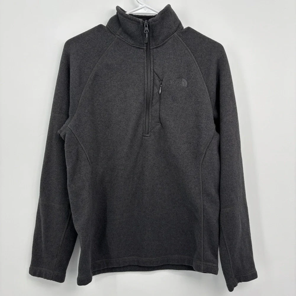 The North Face Gray 1/4 Zip Pull Over Sweatshirt Fleece Men Small